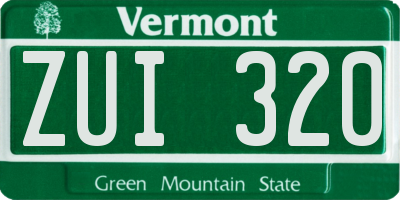 VT license plate ZUI320