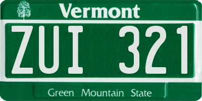 VT license plate ZUI321