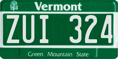 VT license plate ZUI324
