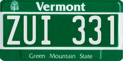 VT license plate ZUI331