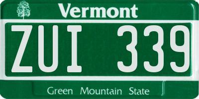 VT license plate ZUI339