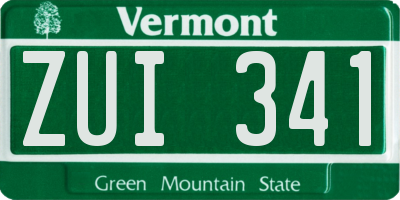 VT license plate ZUI341