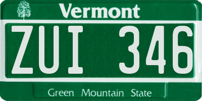 VT license plate ZUI346