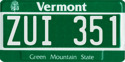 VT license plate ZUI351