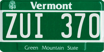 VT license plate ZUI370