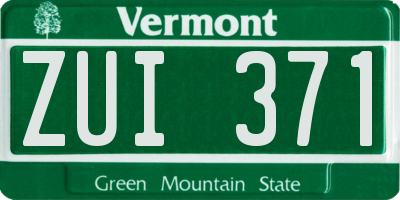 VT license plate ZUI371