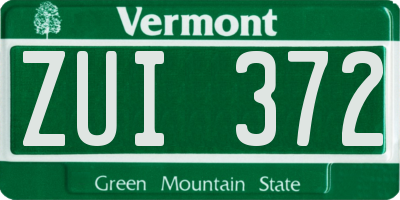 VT license plate ZUI372