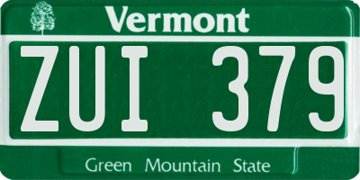 VT license plate ZUI379