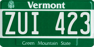 VT license plate ZUI423