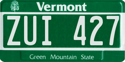 VT license plate ZUI427