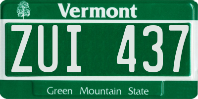 VT license plate ZUI437