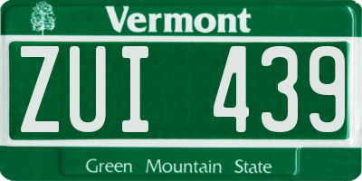 VT license plate ZUI439
