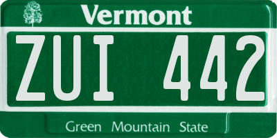 VT license plate ZUI442
