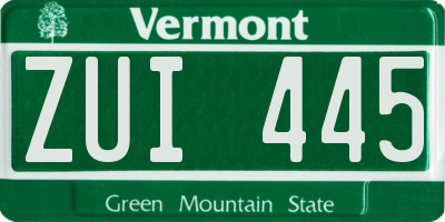 VT license plate ZUI445