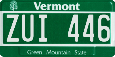 VT license plate ZUI446