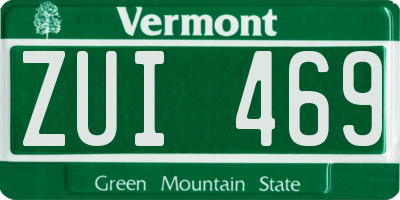 VT license plate ZUI469