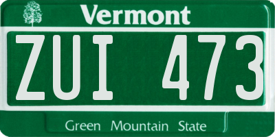 VT license plate ZUI473