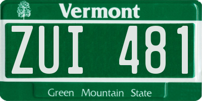 VT license plate ZUI481
