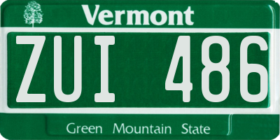 VT license plate ZUI486