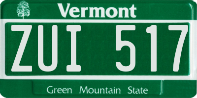 VT license plate ZUI517