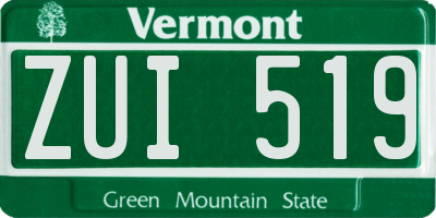 VT license plate ZUI519