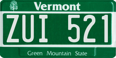 VT license plate ZUI521
