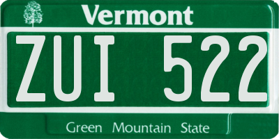 VT license plate ZUI522