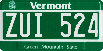VT license plate ZUI524