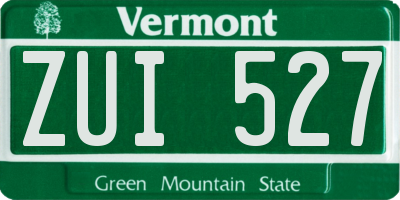 VT license plate ZUI527