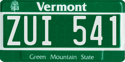 VT license plate ZUI541