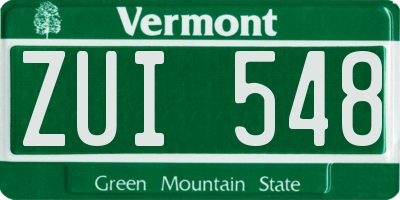 VT license plate ZUI548