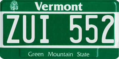 VT license plate ZUI552