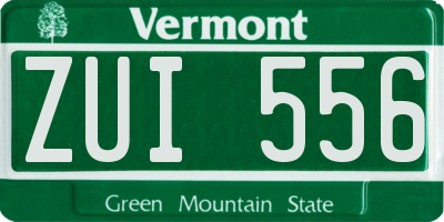 VT license plate ZUI556