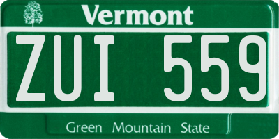 VT license plate ZUI559
