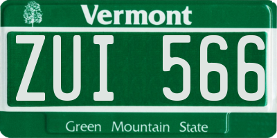 VT license plate ZUI566