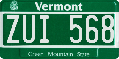 VT license plate ZUI568