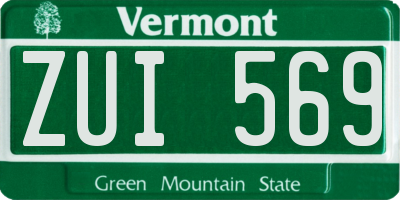 VT license plate ZUI569