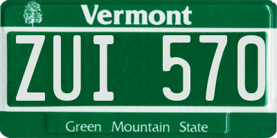 VT license plate ZUI570