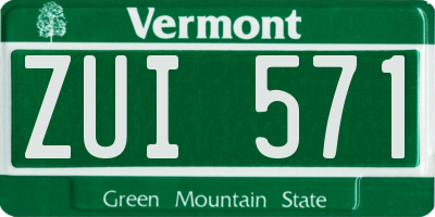 VT license plate ZUI571