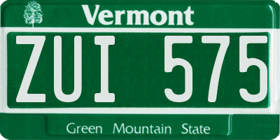 VT license plate ZUI575