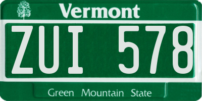 VT license plate ZUI578