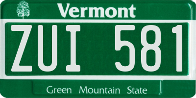 VT license plate ZUI581