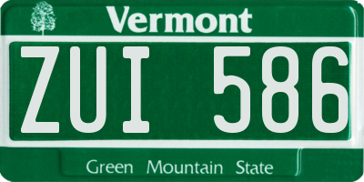 VT license plate ZUI586