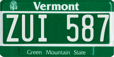 VT license plate ZUI587