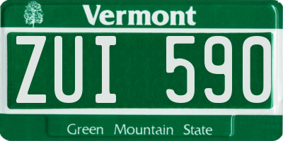 VT license plate ZUI590