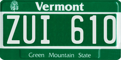 VT license plate ZUI610