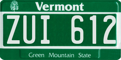 VT license plate ZUI612