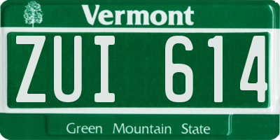 VT license plate ZUI614