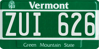 VT license plate ZUI626