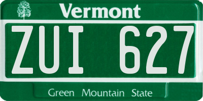 VT license plate ZUI627